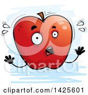 Poster, Art Print Of Cartoon Doodled Scared Apple Character