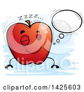 Poster, Art Print Of Cartoon Doodled Dreaming Apple Character