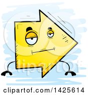 Clipart Of A Cartoon Doodled Bored Arrow Character Royalty Free Vector Illustration
