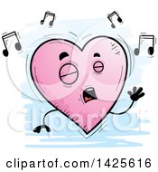 Poster, Art Print Of Cartoon Doodled Singing Heart Character
