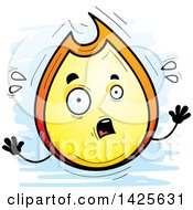 Clipart Of A Cartoon Doodled Scared Flame Character Royalty Free Vector Illustration