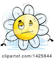 Clipart Of A Cartoon Doodled Bored Flower Character Royalty Free Vector Illustration