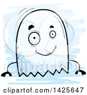 Clipart Of A Cartoon Doodled Ghost Royalty Free Vector Illustration