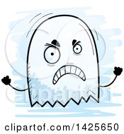 Clipart Of A Cartoon Doodled Mad Ghost Royalty Free Vector Illustration
