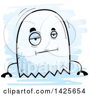 Clipart Of A Cartoon Doodled Bored Ghost Royalty Free Vector Illustration