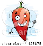 Poster, Art Print Of Cartoon Doodled Waving Hot Chile Pepper Character