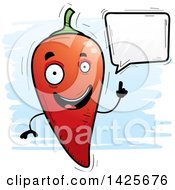 Poster, Art Print Of Cartoon Doodled Talking Hot Chile Pepper Character