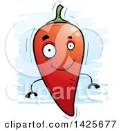 Cartoon Doodled Hot Chile Pepper Character