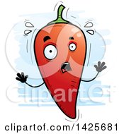 Poster, Art Print Of Cartoon Doodled Scared Hot Chile Pepper Character