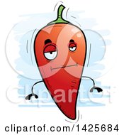 Clipart Of A Cartoon Doodled Bored Hot Chile Pepper Character Royalty Free Vector Illustration by Cory Thoman