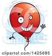 Clipart Of A Cartoon Doodled Waving Balloon Character Royalty Free Vector Illustration by Cory Thoman