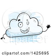 Poster, Art Print Of Cartoon Doodled Waving Cloud Character
