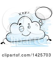 Poster, Art Print Of Cartoon Doodled Dreaming Cloud Character