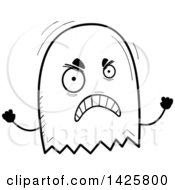 Poster, Art Print Of Cartoon Black And White Doodled Mad Ghost