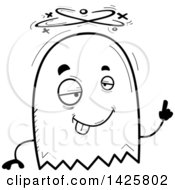 Poster, Art Print Of Cartoon Black And White Doodled Drunk Ghost