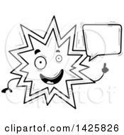 Poster, Art Print Of Cartoon Black And White Doodled Talking Explosion Character