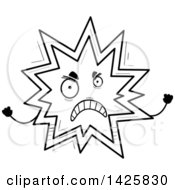 Poster, Art Print Of Cartoon Black And White Doodled Mad Explosion Character
