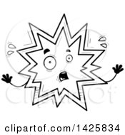 Poster, Art Print Of Cartoon Black And White Doodled Scared Explosion Character