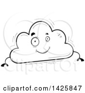 Poster, Art Print Of Cartoon Black And White Doodled Cloud Character