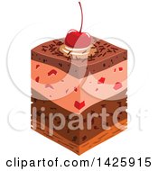 Clipart Of A Piece Of Cake With A Cherry Royalty Free Vector Illustration