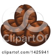 Clipart Of Three Coffee Beans Royalty Free Vector Illustration by Vector Tradition SM