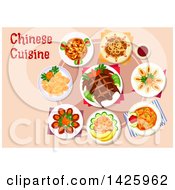 Poster, Art Print Of Table Set With Chinese Cuisine