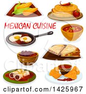 Clipart Of Mexican Cuisine Royalty Free Vector Illustration by Vector Tradition SM