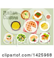 Table Set With Italian Cuisine
