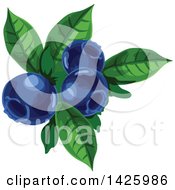 Clipart Of A Bunch Of Blueberries Royalty Free Vector Illustration