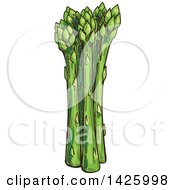Clipart Of Sketched Asparagus Stalks Royalty Free Vector Illustration by Vector Tradition SM