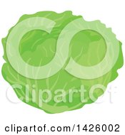 Clipart Of A Green Cabbage Royalty Free Vector Illustration