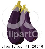 Clipart Of Purple Eggplants Royalty Free Vector Illustration