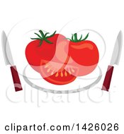 Poster, Art Print Of Plate With Tomatoes And Knives