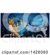 Clipart Of A Sketched Halloween Border Of Royalty Free Vector Illustration