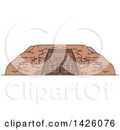 Poster, Art Print Of Line Drawing Styled Egyptian Landmark Abu Simbel