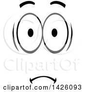 Clipart Of A Black And White Expressional Face Royalty Free Vector Illustration