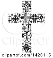 Poster, Art Print Of Crucifix Formed Of Black And White Crosses