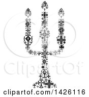 Poster, Art Print Of Candelabra Formed Of Black And White Crosses