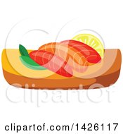 Clipart Of A Serving Of Salmon Sushi Royalty Free Vector Illustration