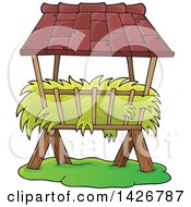 Clipart Of A Hay Feeding Trough Royalty Free Vector Illustration by visekart