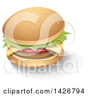Poster, Art Print Of Cheeseburger With A Shadow