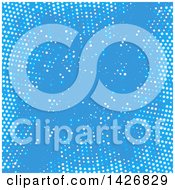 Poster, Art Print Of Blue Background With Halftone Dots