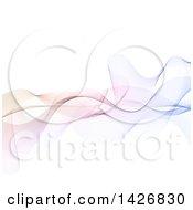 Poster, Art Print Of Background Of Abstract Colorful Waves On White