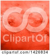 Clipart Of A Red And Orange Textured Watercolor Paint Background Royalty Free Illustration