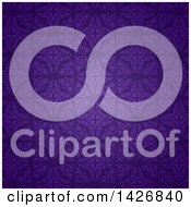 Clipart Of A Beautiful Purple Damask Pattern Royalty Free Vector Illustration
