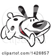 Clipart Of A Cartoon Happy Puppy Dog Running Royalty Free Vector Illustration by Johnny Sajem