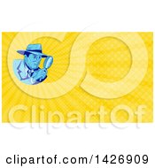 Poster, Art Print Of Sketched Male Detective Looking Through A Magnifying Glass And Yellow Rays Background Or Business Card Design