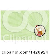 Poster, Art Print Of Cartoon Bald Eagle Man Boxer Pumping His Fist And Green Rays Background Or Business Card Design