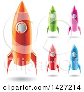 Clipart Of Rockets With Shadows Icons Royalty Free Vector Illustration