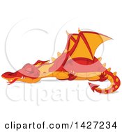 Poster, Art Print Of Red And Orange Dragon Sleeping